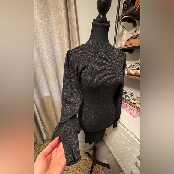 Black Glitter Knit Sweater - Picture 6 of 8